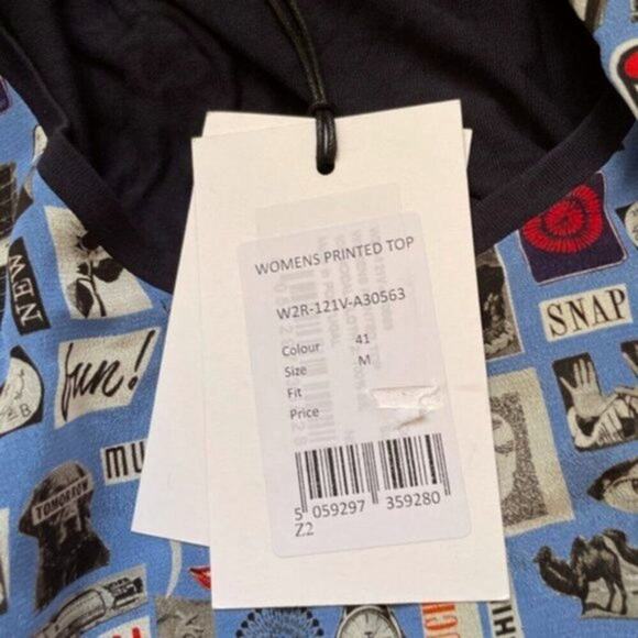 Paul Smith printed silk crepe de chine and modal jersey shirt blue M - Picture 6 of 7